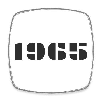 1965 - Square fridge magnet - white - Front