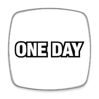 One Day Moment Typografie - Viereckiger Kühlschrankmagnet - Weiß - Vorne