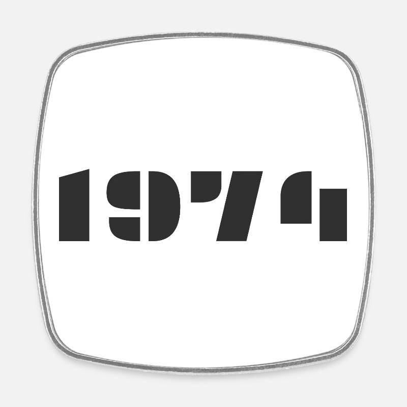 1974 - Square fridge magnet - white