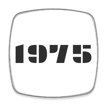 1975 - Magnet carré - blanc - Devant