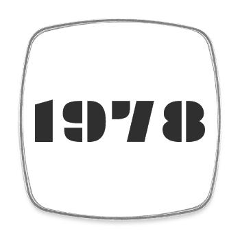 1978 - Magnet carré - blanc - Devant