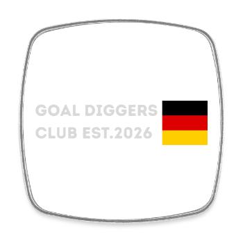 Goal Diggers Club gegründet 2026 (Deutschland) - Viereckiger Kühlschrankmagnet - Weiß - Vorne