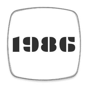 1986 - Magnet carré - blanc - Devant