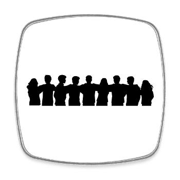 People Group Silhouette Friends Team Together - Square fridge magnet - white - Front