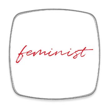 Feminist - Square fridge magnet - white - Front