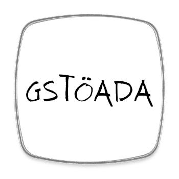 Gstöada - Viereckiger Kühlschrankmagnet - Weiß - Vorne