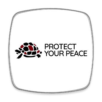Turtoise - Protect your Peace - Square fridge magnet - white - Front