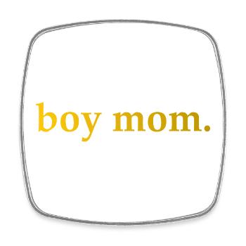 Mom Saying Boy Mom - Square fridge magnet - white - Front
