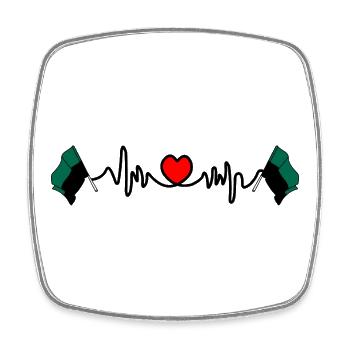 Texel Heartbeat – La fierté de l’île - Magnet carré - blanc - Devant
