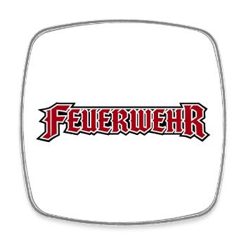 Feuerwerk Gothic Schriftzug - Viereckiger Kühlschrankmagnet - Weiß - Vorne