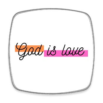God is love - Square fridge magnet - white - Front
