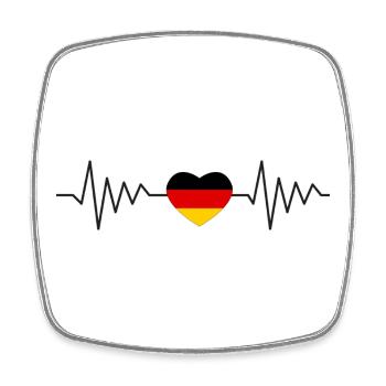 Maillot de fan de football ECG de l’Allemagne Heartbeat - Magnet carré - blanc - Devant