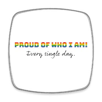 Rainbow | Proud of who i am | CSD - Square fridge magnet - white - Front