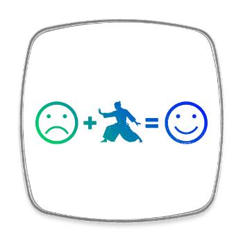 Self Defense Gift Idea for Aikido Exam - Square fridge magnet - white - Front