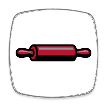 Rolling Pin Baking Baker Confectionery Logo - Square fridge magnet - white - Front