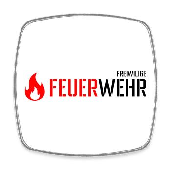 Feuerwehr - Viereckiger Kühlschrankmagnet - Weiß - Vorne