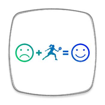 Double Game Gift Idea for a Racquet Athlete - Square fridge magnet - white - Front