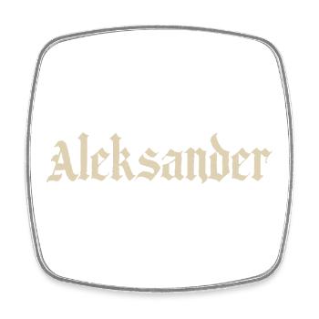 Aleksander Gothic Schrift - Viereckiger Kühlschrankmagnet - Weiß - Vorne