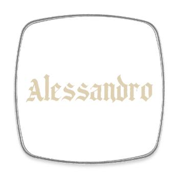 Alessandro Gothic Script - Viereckiger Kühlschrankmagnet - Weiß - Vorne