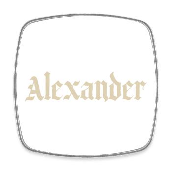 Alexander Gothic Schriftzug - Viereckiger Kühlschrankmagnet - Weiß - Vorne