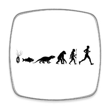 Marathon Runner Evolution Motif Jogging Runner - Square fridge magnet - white - Front