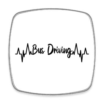Bus driver ECG - Square fridge magnet - white - Front