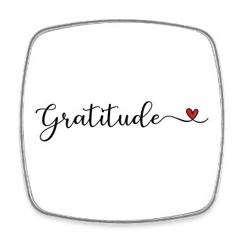 gratitude cute design with a heart - Square fridge magnet - white - Front
