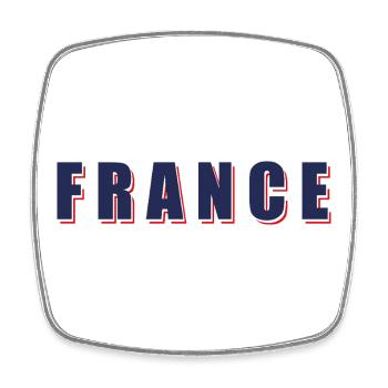 Französische Retro-Typografie – französisches Design - Viereckiger Kühlschrankmagnet - Weiß - Vorne