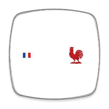 France supporter - Magnet carré - blanc - Devant