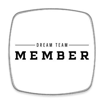Dream Team Member Minimalist Typography - Square fridge magnet - white - Front