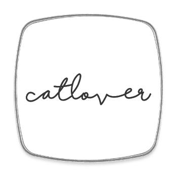 Catlover script - Square fridge magnet - white - Front
