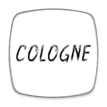 Cologne Germany - Brush Stroke City Black - Square fridge magnet - white - Front