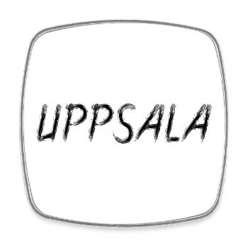 Uppsala Wildleder-Grunge-Bürstenbürste Schwarz - Viereckiger Kühlschrankmagnet - Weiß - Vorne