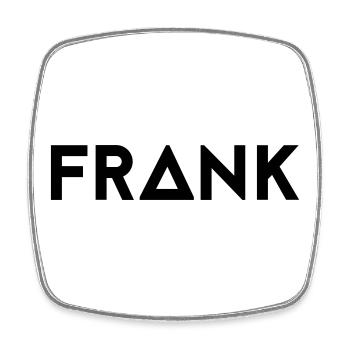 First name Frank - Square fridge magnet - white - Front
