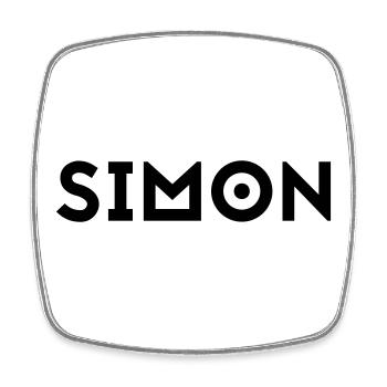 Vorname Simon - Viereckiger Kühlschrankmagnet - Weiß - Vorne