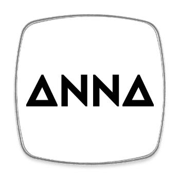 Prénom Anna - Magnet carré - blanc - Devant
