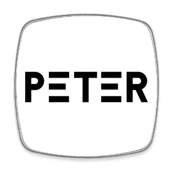 First name Peter - Square fridge magnet - white - Front