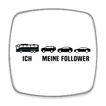 Busfahrer Linienbus Meine Follower Bus - Viereckiger Kühlschrankmagnet - Weiß - Vorne