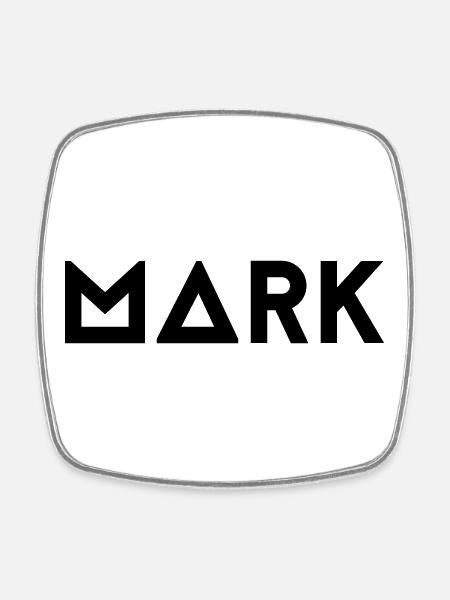 First name Mark - Square fridge magnet - white