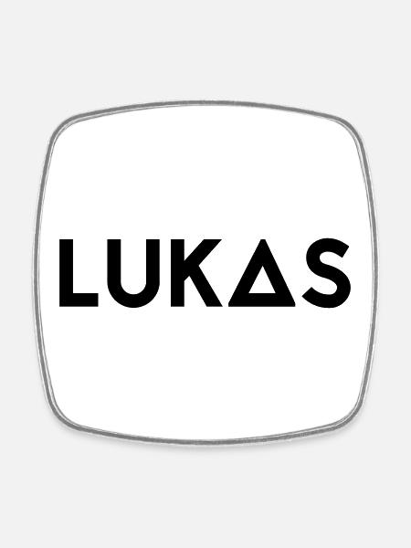First name Lukas - Square fridge magnet - white