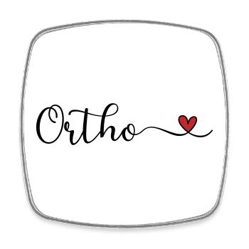 Ortho - Viereckiger Kühlschrankmagnet - Weiß - Vorne