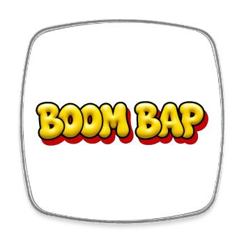 BOOM BAP - Oldschool Hip Hop Bubble Comic Style - Magnet carré - blanc - Devant