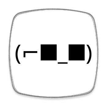Lunettes de soleil Émoticon (⌐■_■) Accepte - Magnet carré - blanc - Devant