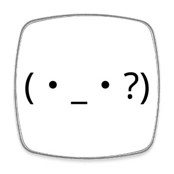 Emote confuse (・_・ ?) Point d’interrogation - Magnet carré - blanc - Devant