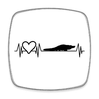 Alligator Heartbeat – Love for Alligators - Square fridge magnet - white - Front