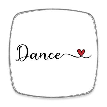 Dance cute Typography Heart - Square fridge magnet - white - Front