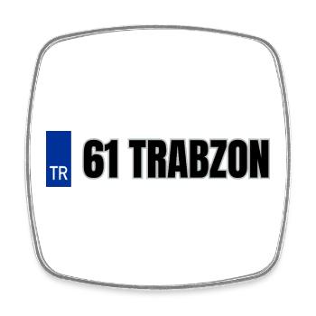 61 Trabzon Kennzeichen | Türkisches Kennzeichen - Viereckiger Kühlschrankmagnet - Weiß - Vorne