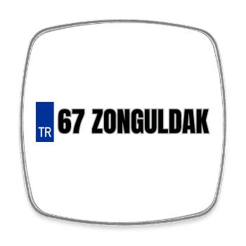 67 Zonguldak Kennzeichen | Türkisches Kennzeichen - Viereckiger Kühlschrankmagnet - Weiß - Vorne