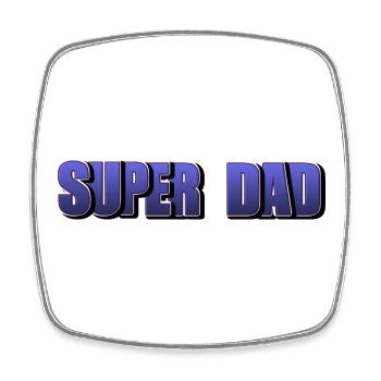 Schriftzug Super Dad für den besten Vater - Viereckiger Kühlschrankmagnet - Weiß - Vorne