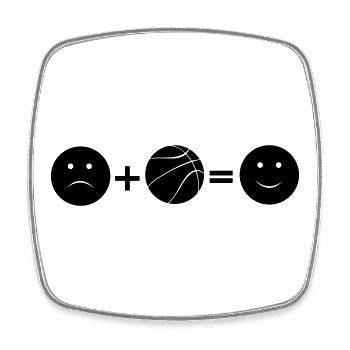 Sports de basket-ball - Magnet carré - blanc - Devant